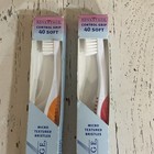 Vtg 1996 Oral B Advantage Lot Of 2 Control Grip 40 Soft Toothbrushes Red Orange