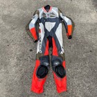 Teknic One-piece Leather Motorcycle Racing Suit Red Black White Track Armor 42