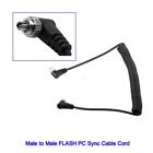 Male To Male Flash Pc Sync Spring Cable Cord Trigger Screw Lock For Canon Nikon