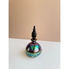 Vintage Iridescent Art Glass Perfume Bottle   Black   Heart Design Dichroic