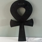 Veronese 2013 Egyptian Ankh Cross Wall Plaque Black Gold Heiroglyphics Decor