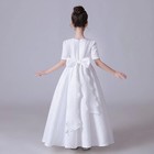Girls White Flower Girl Dress Wedding Party Communion Princess Long Gown Size 10