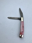 Vintage Parker Edwards Damascus Two Blade Red Trapper Knife 