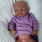 16 93  Reborn Girl Doll Full Silicone Newborn Baby Doll Toy Gift Dark Brown
