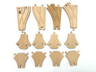 Lot 12 Pieces Vintage Brio Wooden Railway Switching Tracks 33466  33350  33346