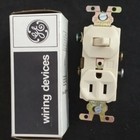 New Old Stock Ge Ivory Single Pole Combination Switch   Standard Outlet Ge7944-2