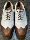 Footjoy Icon Men   s Leather Spiked Golf Shoes Brown white Mens Sz 10 5 Euc