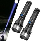 2pack 99000000lm Led Tactical Flashlight Rechargeable Flashlights Power Bank