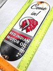 Red Indian Motor Oil 12  Vintage Gas Pump Service Station Dealer Porcelain Sign