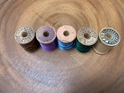 Vintage J   P Coats   Richardson Silk Thread Spools 5-pack Assorted Colors Brown