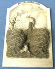 Antique Wall Pocket Match Holder Striker Cats Bird Nest Oft In The Stilly Night   