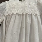 Vintage Baby Christening Baptism Gown White Eyelet Lace Heirloom Dress Infant