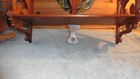 Antique Wooden Wall Mounted Shelf Fret Scrollwork Carved Staggered Triple Shelf