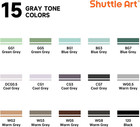 15 Colors Grey Tones Dual Tip Art Marker  Alcohol Based Marker Pens Double Ended