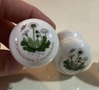 7 Round Porcelain Drawer Cabinet Pulls Knobs White W  Flowers Assorted Sizes