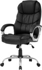 Ergonomic High Back Office Chair Pu Leather Adjustable Swivel Task Chair Black