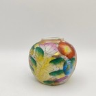 Vintage Miniature Chinese Ginger Jar Vase Hand Painted Mille Fleur Porcelain