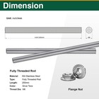 M6-1 0x250mm Fully Threaded Rod Studs 304 Stainless Steel Long Threaded Screw