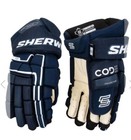 Sherwood Code Encrypt 1 Hockey Player Gloves - Black  Navy  Blk rd wht