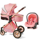 3 In 1 Baby Stroller High Landscape Reversible Seat Foldable Pram