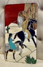 Vintage Stained Glass Panel Southwest Desert Native Americans 11 75   x 21   
