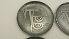 Vintage Set Of 4  Forged Aluminum Coasters W  Geometric Design 3 1 4  Wide