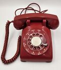 Vintage Mid Century Modern Itt Desk Top Rotary Dial Telephone Retro Red Untested