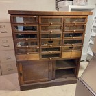 Very Large Antique Haberdashery Cabinet  Birch  Collector  Shop  Rack  1910