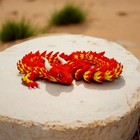 Articulated Flexi Dragon 3d Print     Red Yellow White 21 Inch Figure