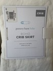 Pottery Barn Kids Boho Crib Skirt Cream White Linen Cotton Crochet Trim New