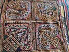 Vintage Embroidered Mirror Work Textile Cloth Hanging Tablecloth India