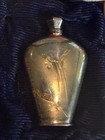 Vintage 950 Silver Miniature Perfume Bottle W landscape Japanese    
