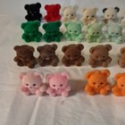 Bear Lot Miniature Flocked Plastic Teddy Bear Figurines  Small  Multicolor