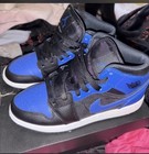 Jordan Air Jordan 1 Mid  gs  Black blue Leather Mid Top Kids 4 5y
