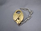 Vintage Brass Padlock W  Dust Cover  Key   Chain In Working Condition