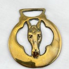 Brass Horse Medallion Vintage English Mare Steed Quarter Head Front Show Harness