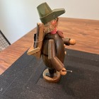 Vintage Erzgebirge German Wood Incense Smoker Rauchermann Shephard 8  Tall