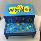 The Wiggles Wooden Step Stool Storage Bin Child Kid Blue Big Red Car