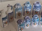 Vintage Children s 14pc Miniature Toy Porcelain Lustre Canister Spice Set Japan