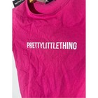 Nwt Prettylittlething Womens Hot Pink Logo Short Sleeve Bodysuit Small