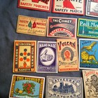 18 Vintage Swedish Matchbox Labels  Lion Eagle Ship Kite Comet Cathedral  l6 