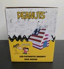 New Peanuts Snoopy Led Patriotic Snoopy Dog House - 4th Of July Decor Figure