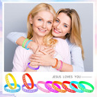 200 Pcs Jesus Loves You Silicone Bracelet Christian Wristbands Bulk Bible Verse