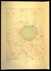 Vintage Crater Lake Map National Park Topographic Oregon Relief Old Antique 1931