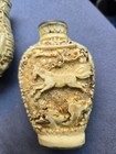 Carved Chinese Snuff opium Bottles Lot Of 2