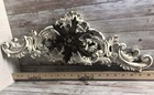 Antique Wall Pediment Painted Heavy Resin Ornate Door Topper Trivet Large 20   