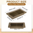 6 Pcs 4x8 Inch Floor Vent Covers Floor Registers Walkable Floor Air Vent Brown