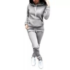 Women Casual Sweat Suit 2pcs Set Hoodie Tracksuit Pants Tops Sweatshirt Sports