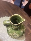 Marzi   Remy German Pitcher Stein Crown Rare Green Flower Embossed Beer Vtg Euc