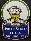 Porcelain United States Tires Enamel Metal Sign Plate Size 24  X 16  Inches